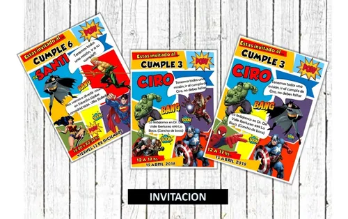 Tarjeta De Invitación Súper Héroes Digital