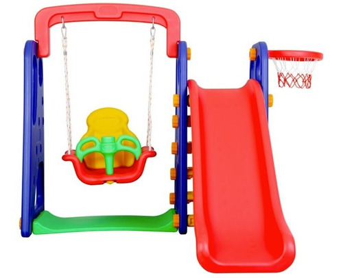 Set 3 En 1 Tobogán Resbalin Columpio Bebe Aro Basquetbal
