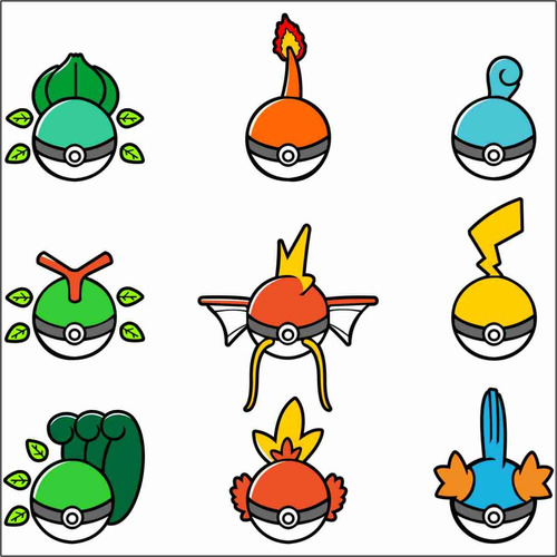 Sticker Calcomaníaetiqueta Pokemon Pokebolas Personajesvinil