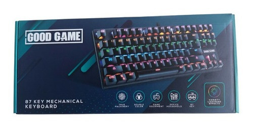 Imagen 3 de 6 de Teclado Gamer Good Game 80% Querty Rainbow Blue Switch Esp Negro Español Latinoamérica