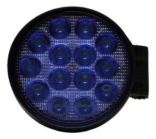 Faro De 14 Led Redondo 42 Watts Azul 12v - 24v Camion 