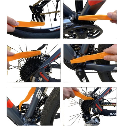 Kit Limpeza Bike Bicicleta Escovas Bucha Lavagem 6 Item Bike