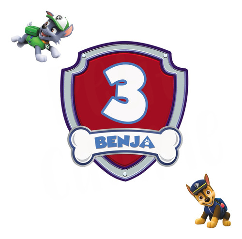 Logo Paw Patrol Personalizado Digital Nombre Patrulla Canina