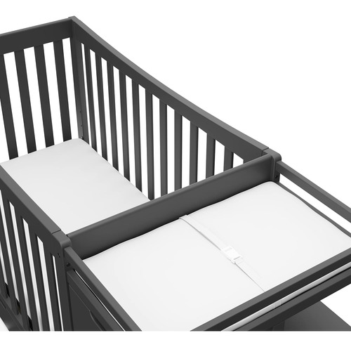 Remi - Cuna Convertible 4 En 1 Y Cambiador Con Cajón (gris)