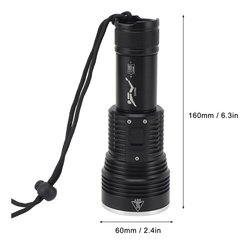 Linterna De Buceo Dive Flash, Resistente Al Agua, 3800 Lúmen