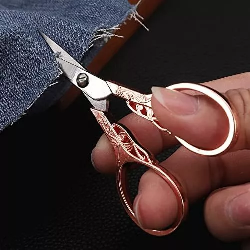 Tijeras de bordado de precisión pequeñas, tijeras de acero inoxidable  forjado de 4 pulgadas para cortar hilos de manualidades, hilo de costura y