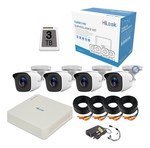 Kit 4 Camaras Vigilancia Seguridad Dvr Cctv 1 Mpx 720p 3 Tb 