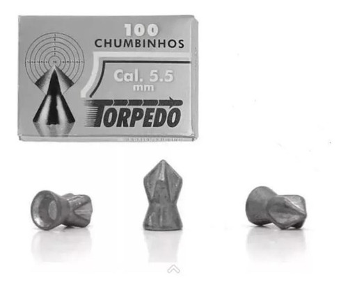 Chumbinho Torpedo Carabina 5.5 /100 Caixas +30 Alvos Atacado