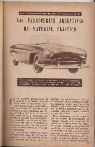 1953 Auto Justicialista Institec Peron Nota Revista Leoplan