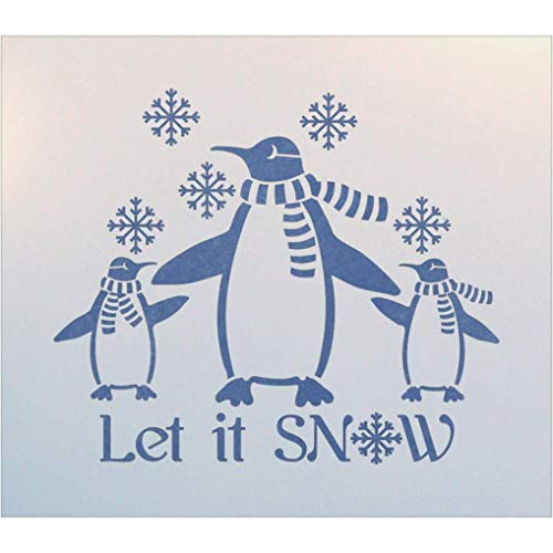 Plantilla  Let It Snow Penguins  Decoración De Vacacio...