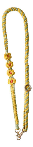 Correa De Hombro Cruzada De Macramé Boho, Cordones Amarillo