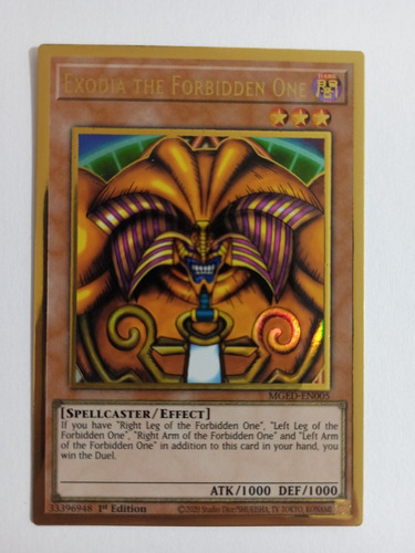 Exodia The Forbidden One - Premium Gold Rare    Mged