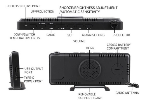 Radio Despertador Digital Para Dormitorios Reloj