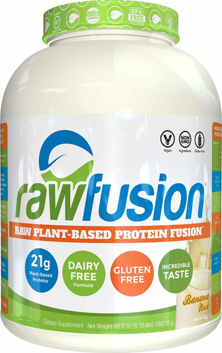 Rawfusion - Polvo De Protena Cruda A Base De Plantas, Nuez D