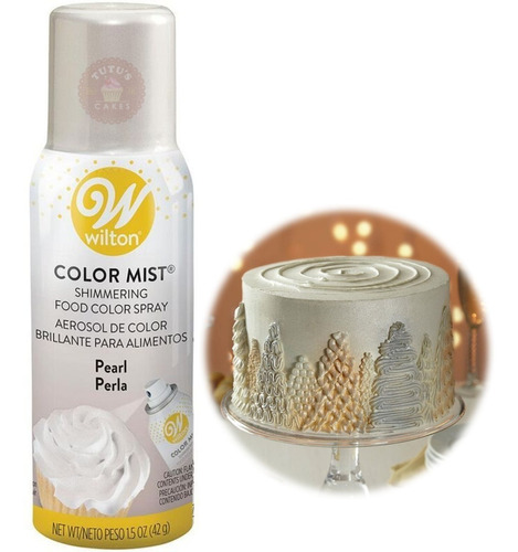 Aerosol Comestible Color Mist Wilton Perlado Reposteria