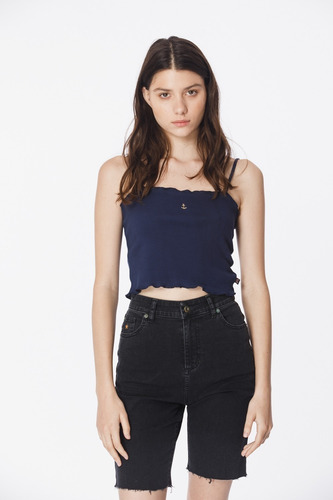 Musculosa Azul Mujer Top Cropped I John L. Cook