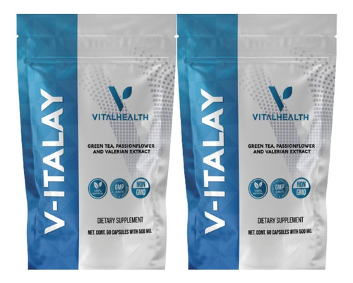 Pack 2 V-italay Vitalhealth 60 Para Ansiedad Insomnio Estres