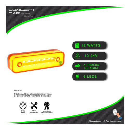 10 Par Plafones Rectangular 6 Led Aro Gel Estrobo Lateral 12