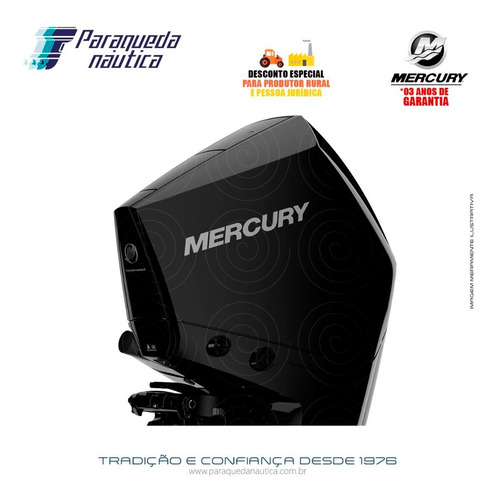 Motor De Popa Mercury 4 Tempos 300hp Xl V8 Mecânico Preto