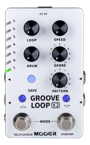 Mooer Groove Looper Pedal Drum Machine Stereo Guitar Loop...