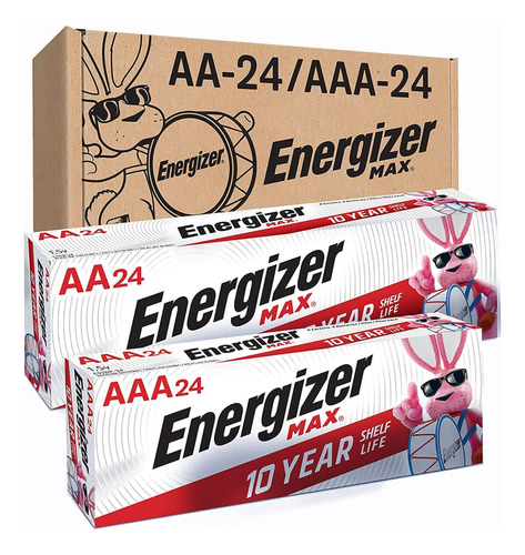  Paquete De 24 Pilas Aa Y 24 Aaa Energizer Max 48 En Total