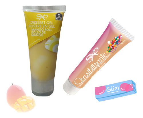 Lubricante Mango Postre Comestible & Sensibilizante Chicle Rollo De Mango / Chicle