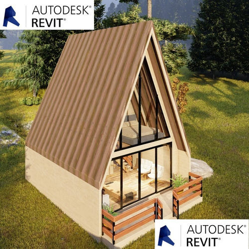Projeto De Chalé De Madeira Editável Em Revit