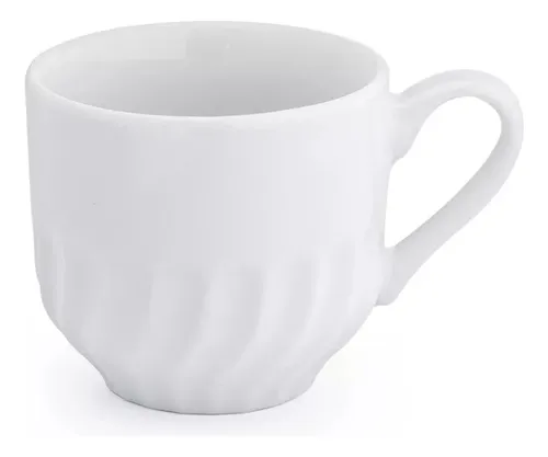 comprar Jogo De 6 Xícaras Grande Café Chá 250ml Porcelana Sem Pires