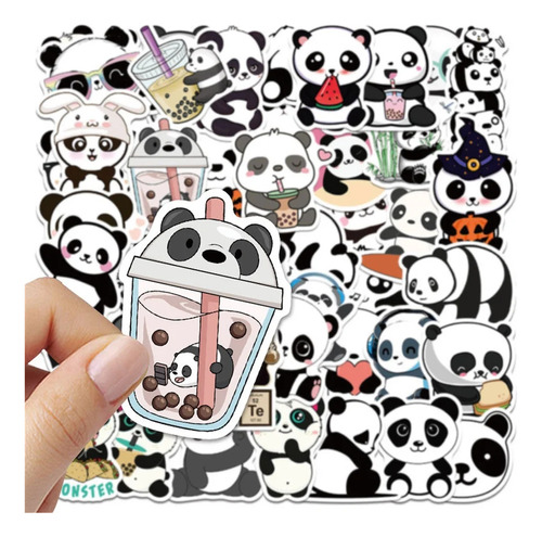 Set Sticker Pegatina Panda Kawaii 50 Unidades