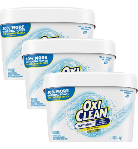 Oxiclean 3 Pack Polvo Blanqueador De Ropa + Quitamanchas