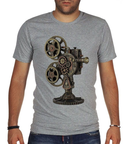 Remera De Hombre Steampuk Art Camara Metal