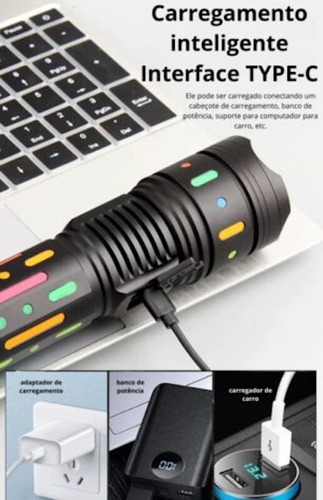 Lanterna Led Gt60 Multifuncional 5000m Super Potente G85