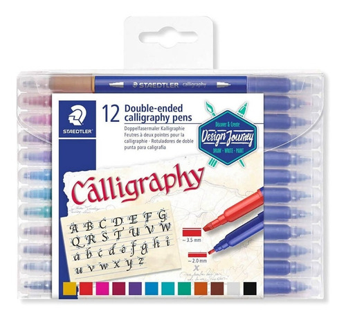 Marcador Caligrafía Lettering Doble Punta  X 12 Staedtler