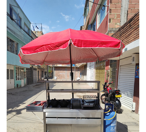 Carro Para Comidas Rapidas 3 Puestos Con Sombrilla Incluida.