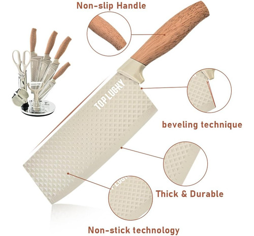 Juego De Cuchillos De Cocina, Juego De 8 Cuchillos De Acero