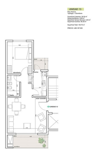 Apartamento En Construcción En La Mansa 2 Dormitorios Con Parrillero- Ref: 3806