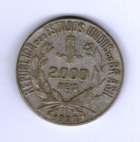 Brasil Moneda 2000 Reis 1927 Plata Km#526 - Argentvs