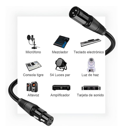 Xlr Cable Doble Fila Hombre A Mujer Línea De Audio 5m Pvc