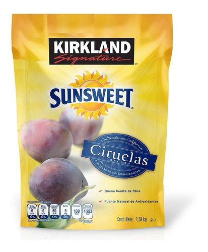 Ciruelas Pasas Premium Deshuesadas Kirkland Sunsweet 1.59 Kg