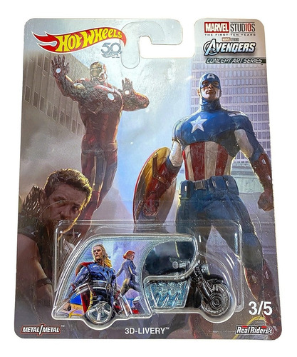 Hot Wheels 3d-livery Marvel Avengers Metal Real Riders