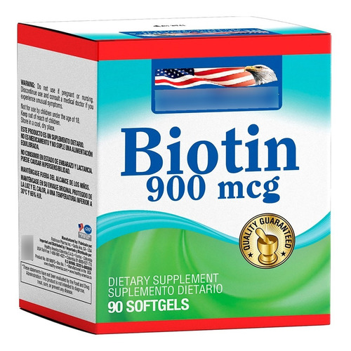 Biotin 900 Mg 90 Capsulas Blandas - Healthy America