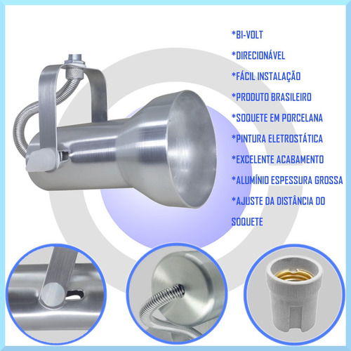 Imagem 3 de 7 de Kit Com 20 Spot Trilho Iluminação Industrial Teto Soft