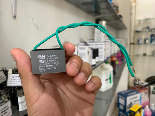 Capacitor Ventilador 6 Uf Mf 250v Con Cable Cuadrado Trabajo