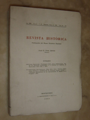 Revista Historica  Números 154 - 156 Año 1980 Montevideo