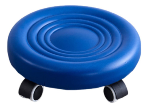 Reposapiés De Heces Giratorias Con Lana Baja Con Un Azul