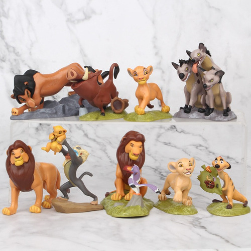 (9 Piezas) El Rey León Simba Nala Mufasa Figura Modelo Jugue