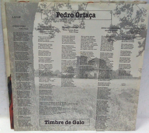 Pedro Ortaça Timbre De Galo Lp Nacional Capa Autografada (Usado)