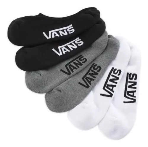 3x Pack Vans No Show Tri Calcetas Tines Unisex Urban Beach