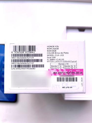 Honor X7b - Dual Sim - 256gb - 8gb Ram, , Mpx En Cámara Color Plateado (Usado)