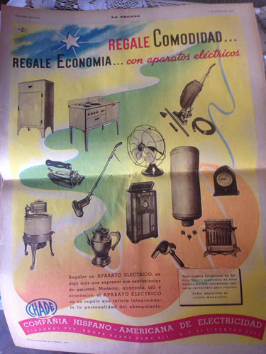 Publicidad Diario La Prensa Década 1930 V/ Unitario Original